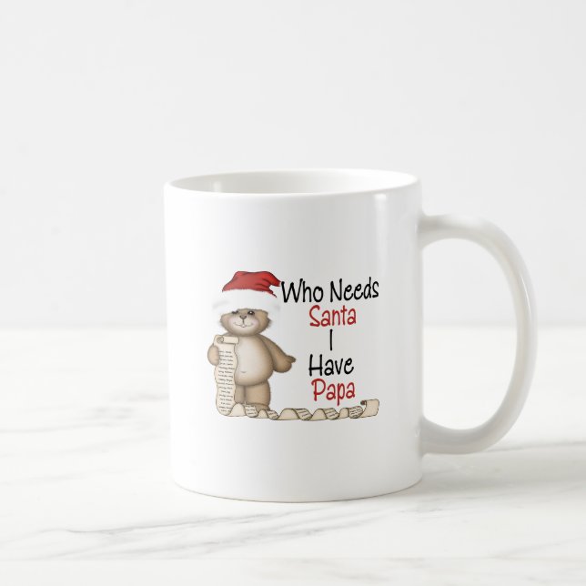 Caneca De Café Engraçado quem precisa a papá do papai noel (Direita)
