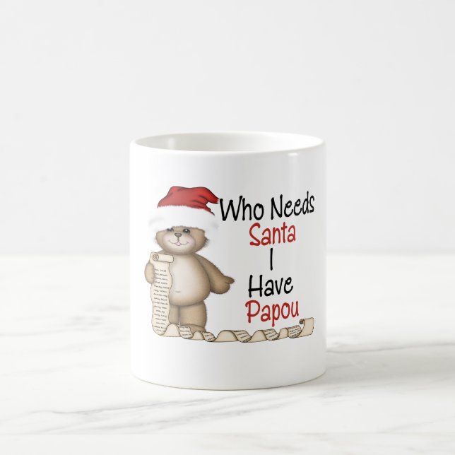 Caneca De Café Engraçado quem precisa o papai noel Papou (Centro)