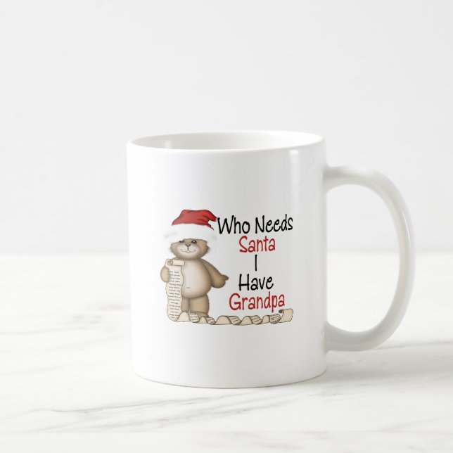 Caneca De Café Engraçado quem precisa o vovô do papai noel (Direita)