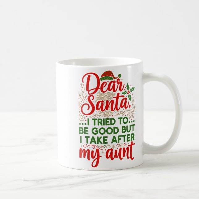 Caneca De Café Engraçado Querido Papai Noel Eu Tentei Ser Bom Mas (Direita)