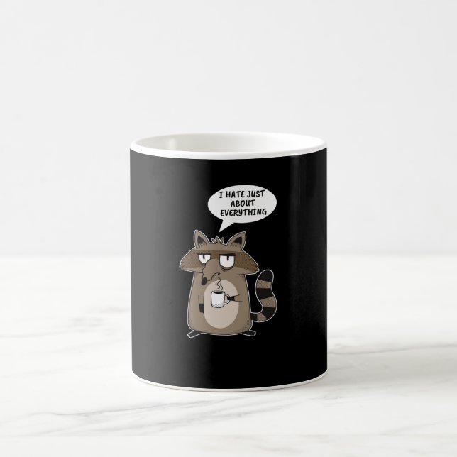 Caneca De Café Engraçado Raccoon Say (Centro)