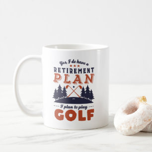 Caneca De Café Engraçado Retirado do Jogador de Golfe Plano de Re