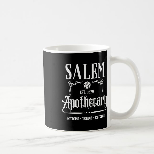 Caneca De Café Engraçado Salem Bruxas Machusets Apothecary Hallow (Direita)
