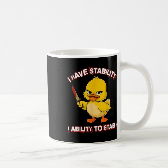 Caneca De Café Engraçado Sarcástico Eu Tenho Estabilidade E Capac (Direita)