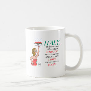 Caneca De Café Engraçado Saucy Spicy Italiano Mulheres e Cartoon