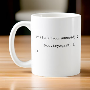 Caneca De Café Engraçado se você não tiver sucesso, tente de novo