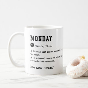 Caneca De Café Engraçado segunda-feira Dicionário Mug - Viciados