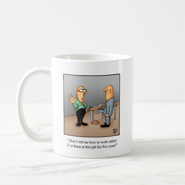 Caneca De Café Engraçado Segurança Humor Mug (Esquerda)
