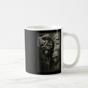Caneca De Café Engraçado Selfie Bigfoot Alienígena Sasquatch Rock
