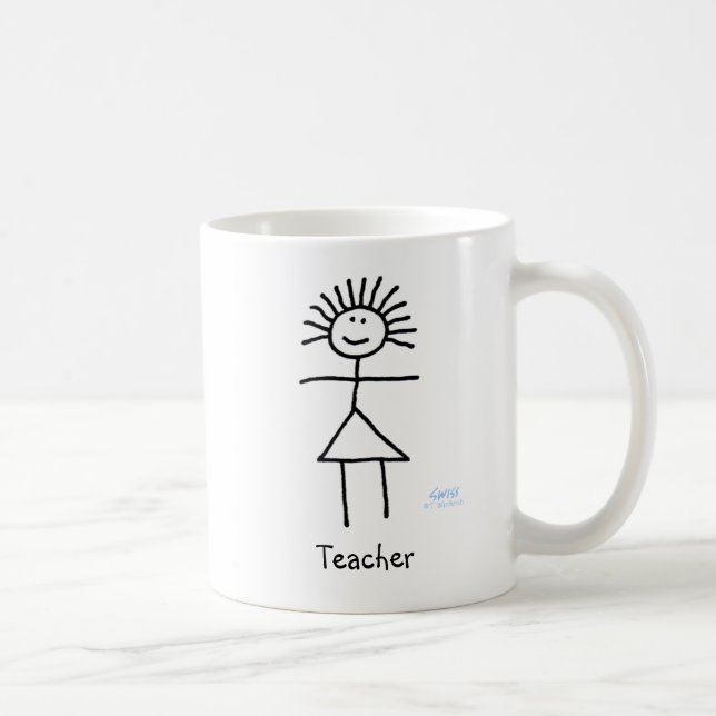 Caneca De Café Engraçado Senhora Professora Female Chalk Stick (Direita)