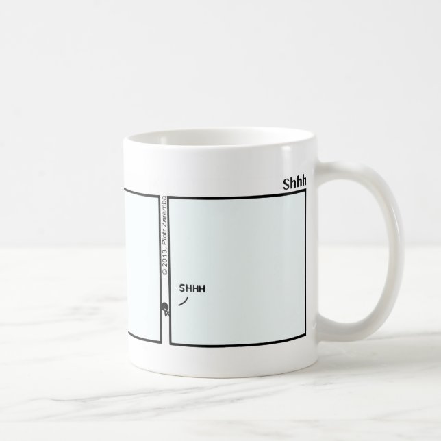 Caneca De Café Engraçado Shhh Stickman Mug - 123 (Direita)