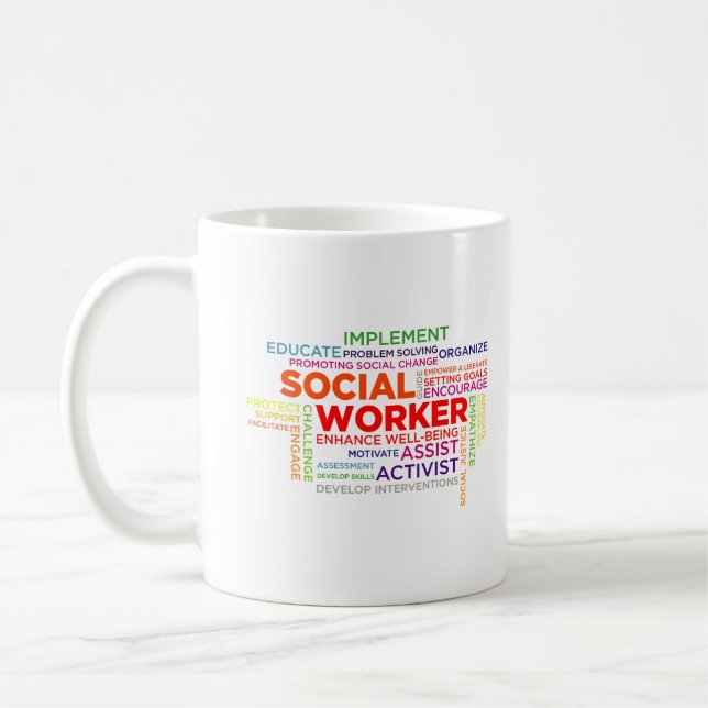 Caneca De Café Engraçado Significado do Trabalho Social Definição (Esquerda)