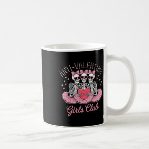 Caneca De Café Engraçado Skeleton Anti Valentine Girls Club Funny