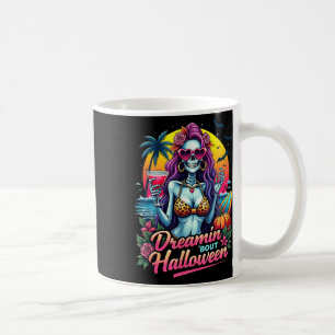 Caneca De Café Engraçado Skeleton Dreamin Bout Halloween Summerwi