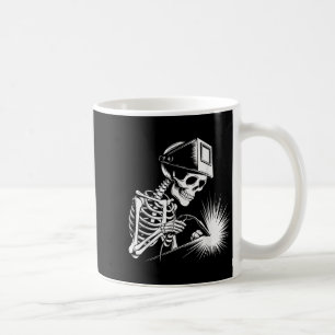 Caneca De Café Engraçado Skeleton Welding Amantes Loucos do Hallo