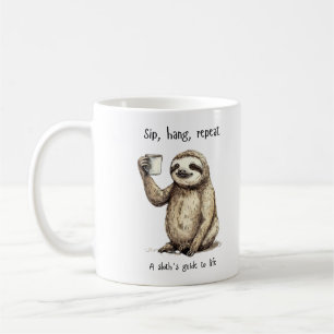 Caneca De Café Engraçado Sloth Coffee Mug