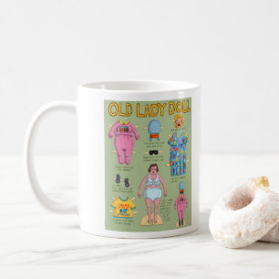 Caneca De Café Engraçado sobre a velha boneca de papel