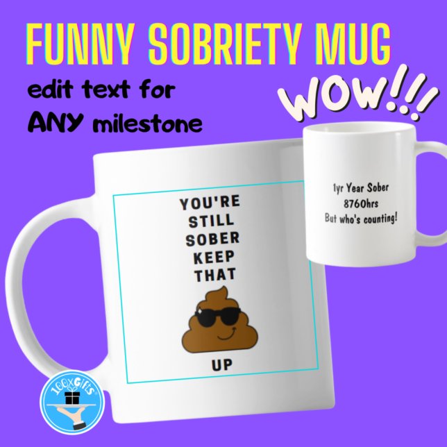 Caneca De Café Engraçado Sobriety Mug - Milestone Atingido - Mant (Criador carregado)