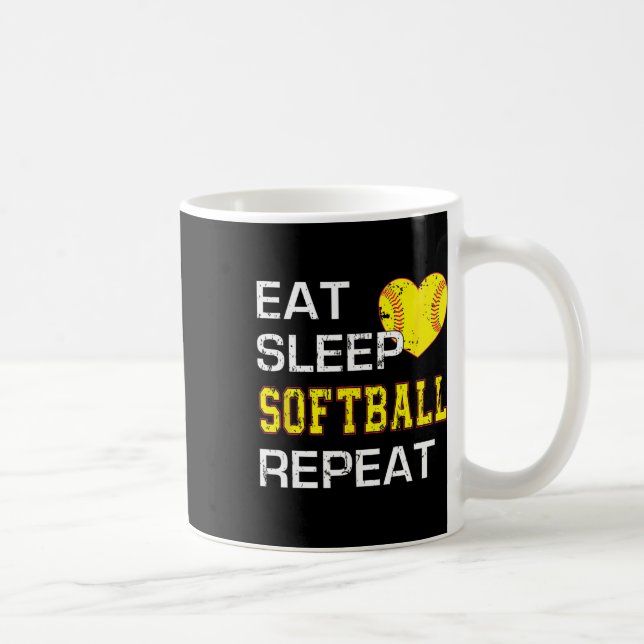 Caneca De Café Engraçado Softll Comer Dormir Softll Repetir Para  (Direita)