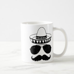Caneca De Café Engraçado Sombrero Face Com bigode Para Cinc Mexic