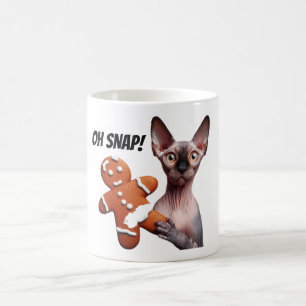 Caneca De Café Engraçado Sphynx Cat Gingercake Cookie