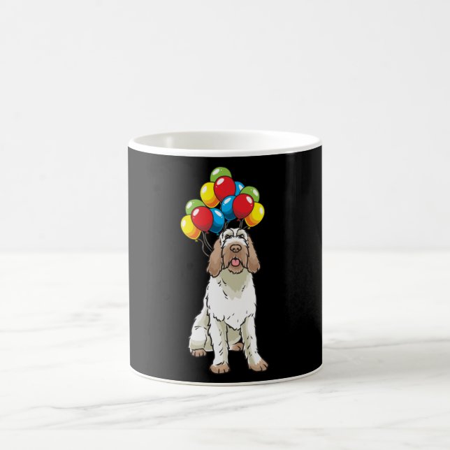 Caneca De Café Engraçado Spinone Italiano Dog Com Balões (Centro)