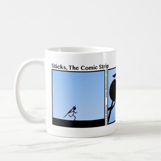Caneca De Café Engraçado Stickman Javelin Mug (Esquerda)