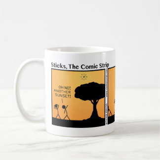 Caneca De Café Engraçado Stickman Sunset Mug