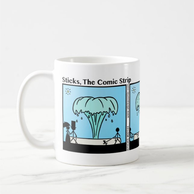 Caneca De Café Engraçado Stickman Water Fountain Mug (Esquerda)