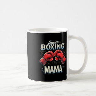 Caneca De Café Engraçado Super Boxando Mamãe Combatendo Boxões De
