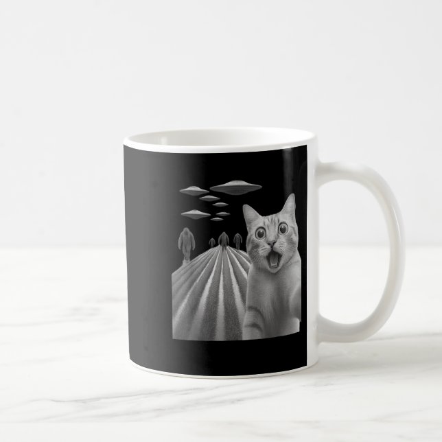 Caneca De Café Engraçado Surpreendido Gato Assustado Selfie Com P (Direita)