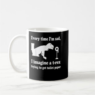 Caneca De Café Engraçado T-Rex Tentando Obter Papel De Banheiro