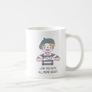 Caneca De Café Engraçado Te Ama Com Toda Mime Doodle Heart