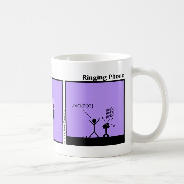 Caneca De Café Engraçado Tocando Pau-Pau - 101 (Direita)
