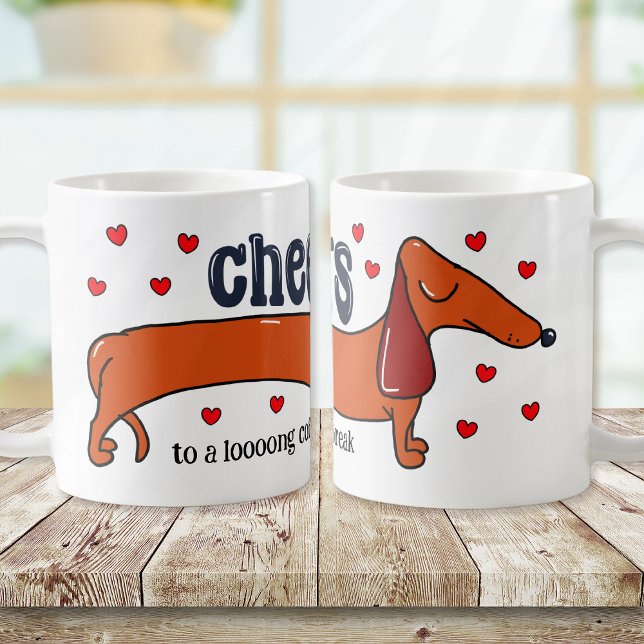 Caneca De Café Engraçado torcer para um Cachorro de Café Longo (Criador carregado)