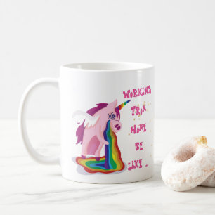 Caneca De Café Engraçado Trabalhando de Casa Mug Unicorn Madness