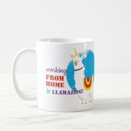 Caneca De Café Engraçado Trabalhar De Casa É Lugar De Llama Drama