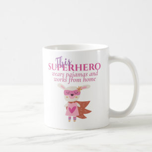 Caneca De Café Engraçado Trabalhar Do Super Herói Doméstico Ve