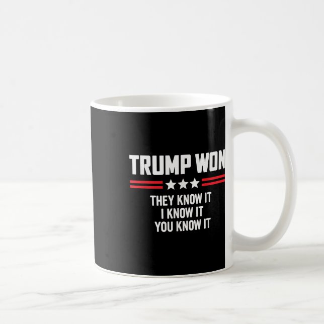 Caneca De Café Engraçado Trump Ganhou Eles Sabem Que Eu Sei (Direita)