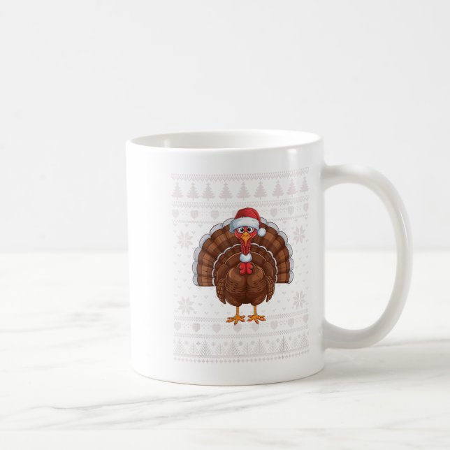 Caneca De Café Engraçado Turquia Papais noeis de docinho de Natal (Direita)