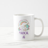Engraçado Unicorn Magical AF com Decoração Girly