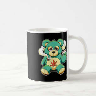 Caneca De Café Engraçado Urso Pote Folha Fumante