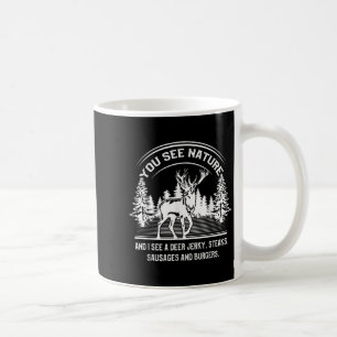 Caneca De Café Engraçado Ver Camisa De Caça À Natureza Para Homen