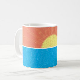 Caneca De Café Engraçado Verão de Sol e Tubarões