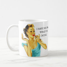 Caneca De Café Engraçado Vintage, não faço ideia do que estou faz