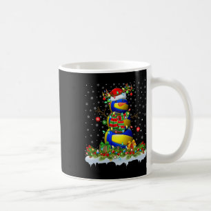 Caneca De Café Engraçado Voleibol Snowman Xmas Luzes De Voleibol