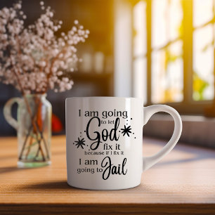 Caneca De Café Engraçado, vou deixar que Deus conserte
