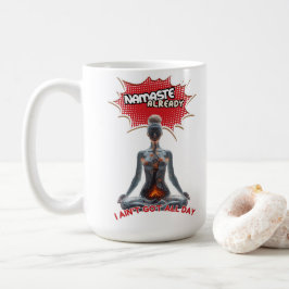 Caneca De Café Engraçado Yoga Comic Pop Art - "Namaste Already"