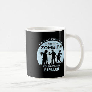 Caneca De Café Engraçado Zombie Halloween Pet Papillon