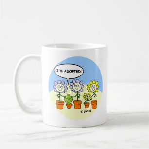 Caneca De Café Engraçados Cactus e Flores - Caricatura Fofa no S